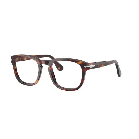 26SS 페르솔 안경 0Po3376v 클래식 스퀘어 아세테이트 안경테 (호피 무늬) - PERSOL
