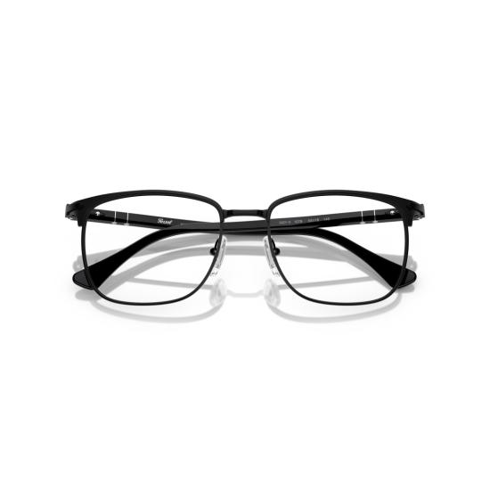 26SS 페르솔 안경 0Po1021v 은은한 은색 포인트가 있는 직사각형 금속 프레임 안경 - PERSOL