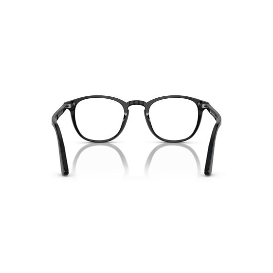 26SS 페르솔 안경 0Po3143v 유광 블랙 아세테이트 원형 프레임 안경 - PERSOL