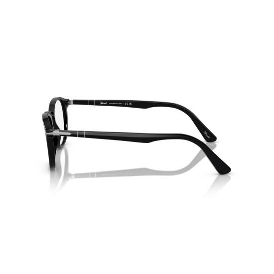 26SS 페르솔 안경 0Po3143v 유광 블랙 아세테이트 원형 프레임 안경 - PERSOL