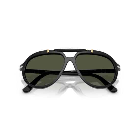 26SS 페르솔 선글라스 0Po0202s 볼드 블랙 에비에이터  (골드 액센트) - PERSOL