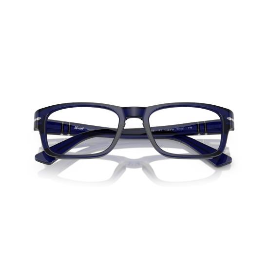 26SS 페르솔 안경 0Po3364v 실버 액센트가 있는 직사각형 아세테이트 안경 - PERSOL