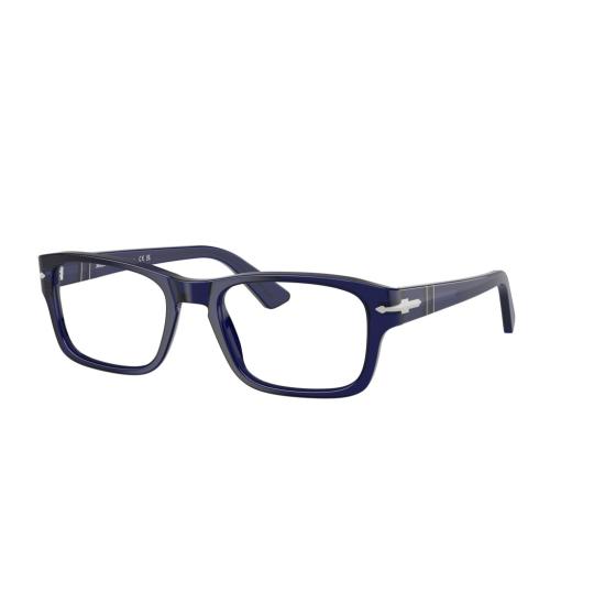 26SS 페르솔 안경 0Po3364v 실버 액센트가 있는 직사각형 아세테이트 안경 - PERSOL