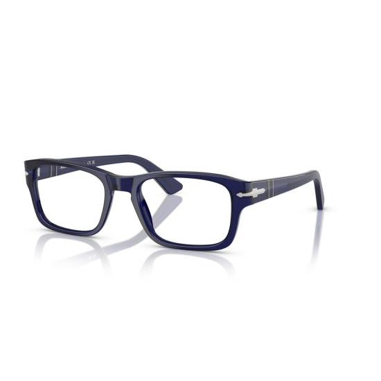 26SS 페르솔 안경 0Po3364v 실버 액센트가 있는 직사각형 아세테이트 안경 - PERSOL