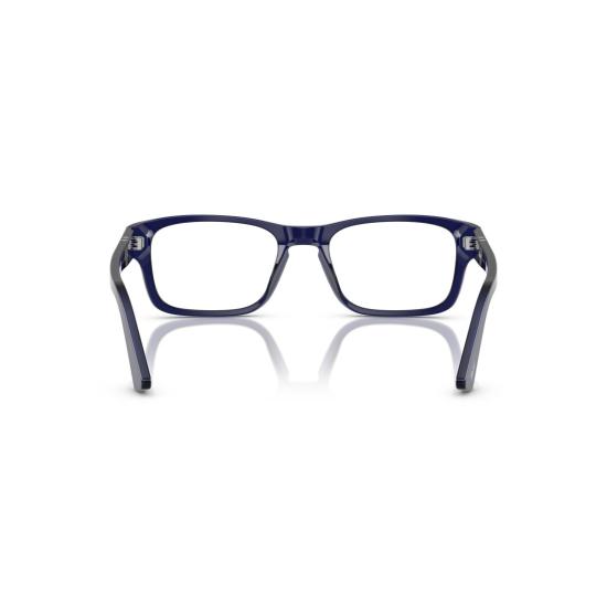 26SS 페르솔 안경 0Po3364v 실버 액센트가 있는 직사각형 아세테이트 안경 - PERSOL