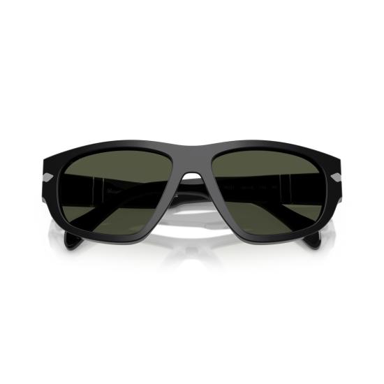 26SS 페르솔 선글라스 0Po0050s 실버 화살표 디테일이 있는 각진 블랙 아세테이트 - PERSOL
