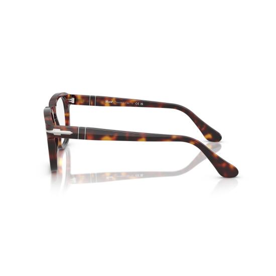 26SS 페르솔 안경 0Po3376v 은색 포인트가 있는 호피무늬 아세테이트 사각 프레임 안경 - PERSOL