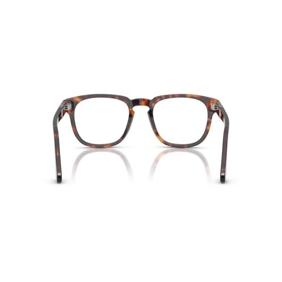 26SS 페르솔 안경 0Po3376v 은색 포인트가 있는 호피무늬 아세테이트 사각 프레임 안경 - PERSOL
