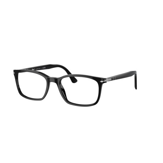 26SS 페르솔 안경 0Po3189v 실버 액센트가 있는 직사각형 아세테이트 안경 - PERSOL