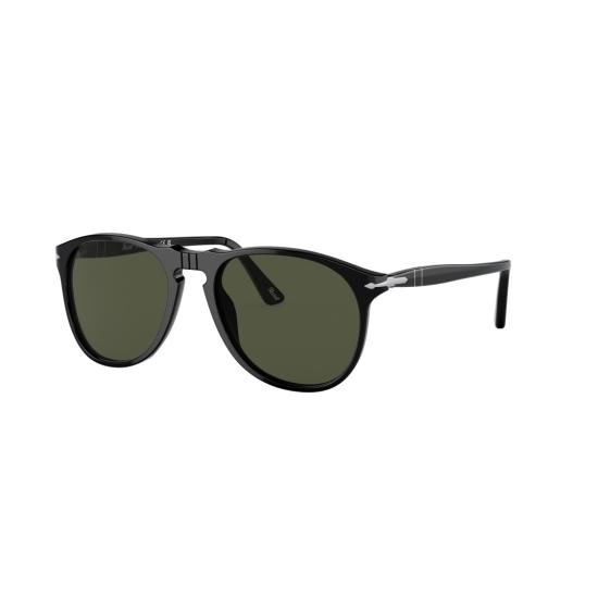 26SS 페르솔 선글라스 0Po9649s 클래식 에비에이터 , 유광 블랙 아세테이트 프레임 - PERSOL