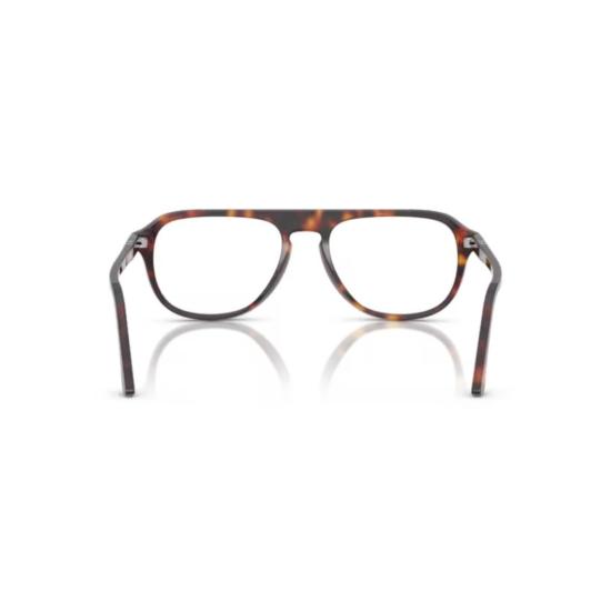 26SS 페르솔 안경 0Po3368v 에비에이터 스타일의 호피 무늬  (세련된 메탈릭 디테일) - PERSOL