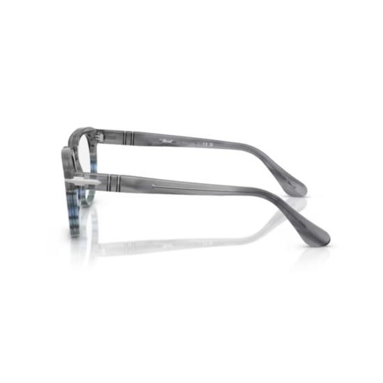 26SS 페르솔 안경 0Po3377v 반투명 회색 아세테이트 안경테 (파란색 포인트) - PERSOL