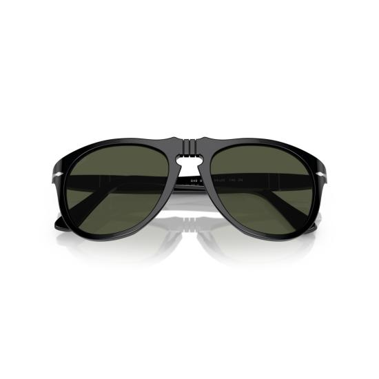 26SS 페르솔 선글라스 0Po0649 유광 블랙 더블 브릿지 디자인의 에비에이터