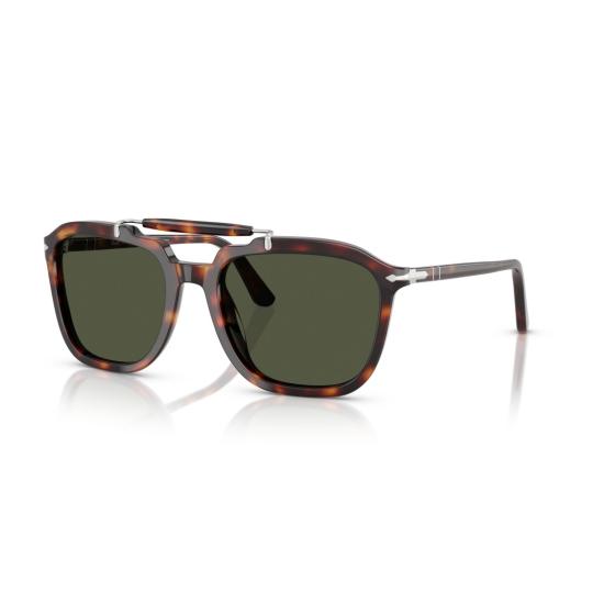 26SS 페르솔 선글라스 0Po0203s 볼드 스퀘어 호피무늬 아세테이트  (실버 액센트 포함) - PERSOL