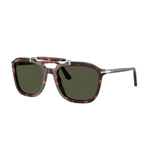 26SS 페르솔 선글라스 0Po0203s 볼드 스퀘어 호피무늬 아세테이트  (실버 액센트 포함) - PERSOL