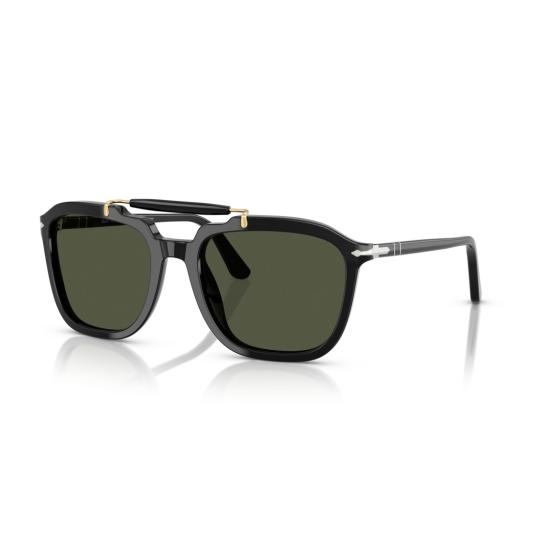 26SS 페르솔 선글라스 0Po0203s 골드톤 액센트가 돋보이는 볼드 스퀘어 아세테이트 - PERSOL