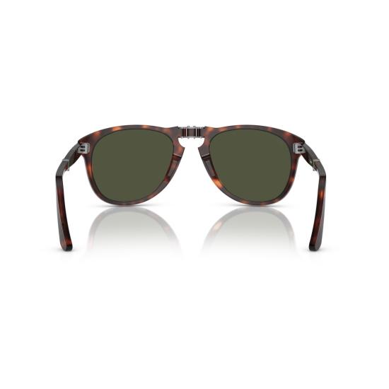 26SS 페르솔 선글라스 0Po0714 실버 액센트가 있는 둥근 호피무늬 아세테이트 - PERSOL