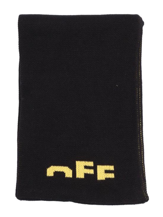  [키즈] 오프화이트 액세서리 타입 로고 스카프 (어린이용, 블랙/옐로우)