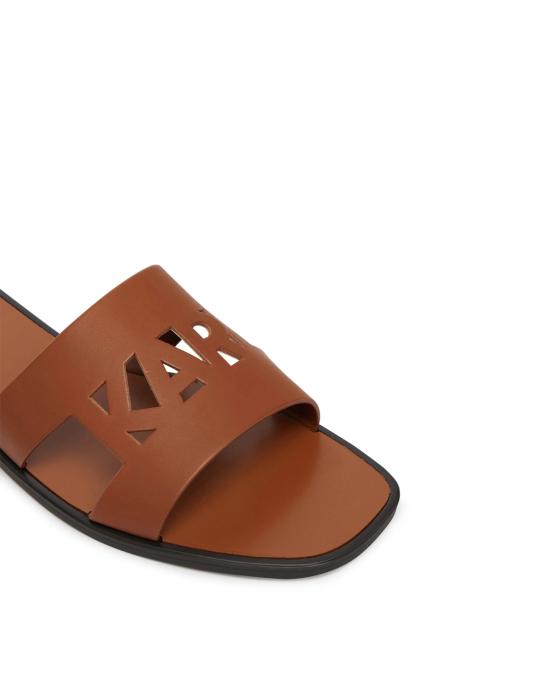 26SS 칼라거펠트 뮬/슬리퍼 KL80405C KL80405C 002 tan leather MARRONE - KARL LAGERFELD