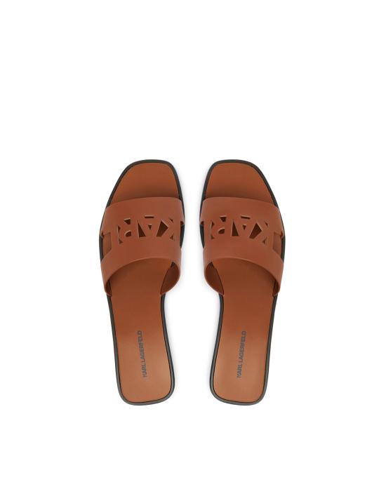 26SS 칼라거펠트 뮬/슬리퍼 KL80405C KL80405C 002 tan leather MARRONE - KARL LAGERFELD