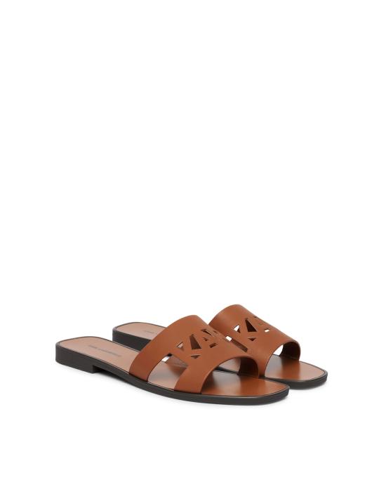 26SS 칼라거펠트 뮬/슬리퍼 KL80405C KL80405C 002 tan leather MARRONE - KARL LAGERFELD