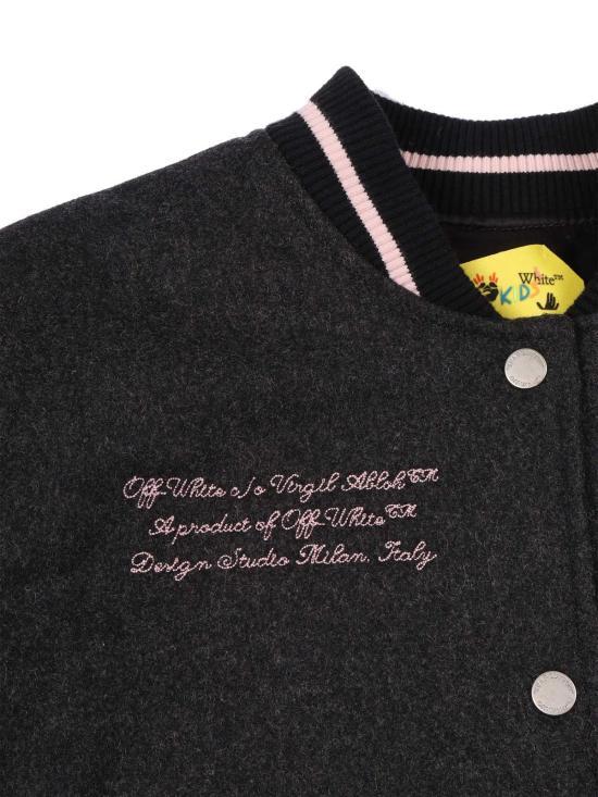  [키즈] 오프화이트 자켓 Ow 패치 바시티 헤비 재킷 (어린이용)