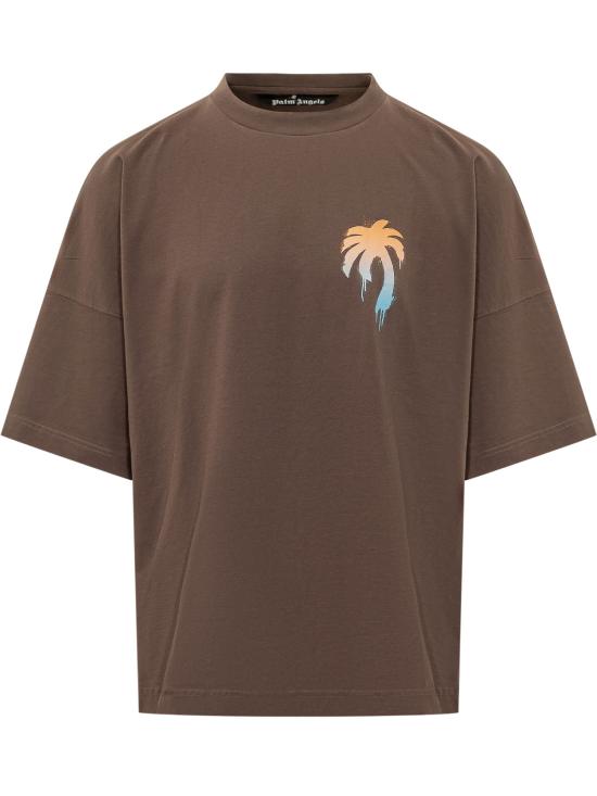 26SS 팜앤젤스 반팔 티셔츠 PMAA10BS26JER003 6001 BROWN WHITE