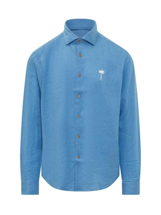 26SS 팜앤젤스 긴팔 셔츠 PMGE04NS26FAB001 4403 MEDIUM BLUE OFF WHITE