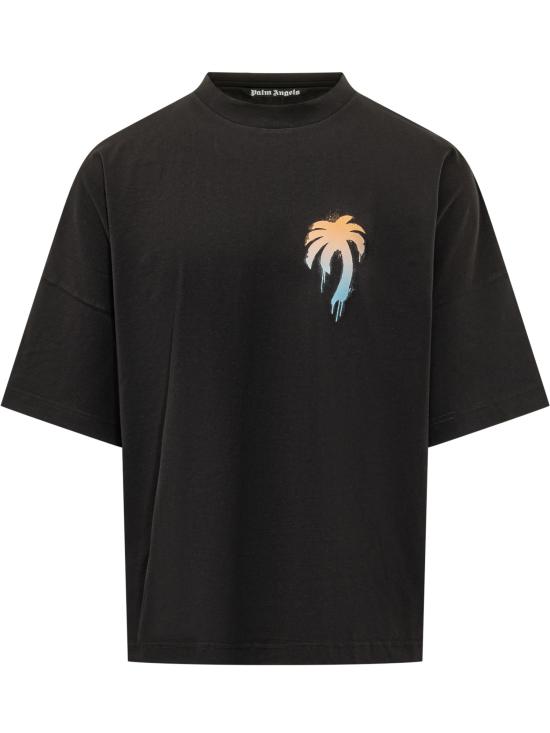 26SS 팜앤젤스 반팔 티셔츠 PMAA10BS26JER003 1001 BLACK WHITE