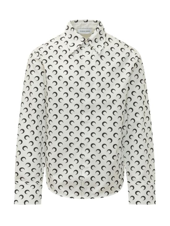 26SS 마린세르 긴팔 셔츠 MSI069ARWOV0058 WH11 WHITE BLACK