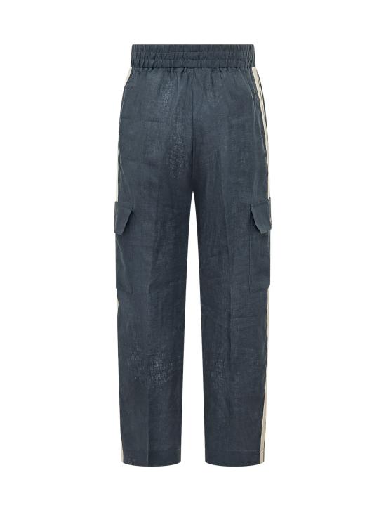 26SS 팜앤젤스 스트레이트 팬츠 PMCF03CS26FAB001 4603 NAVY BLUE OFF WHITE - PALM ANGELS