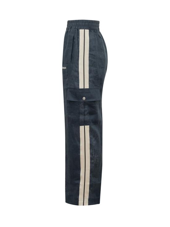 26SS 팜앤젤스 스트레이트 팬츠 PMCF03CS26FAB001 4603 NAVY BLUE OFF WHITE - PALM ANGELS