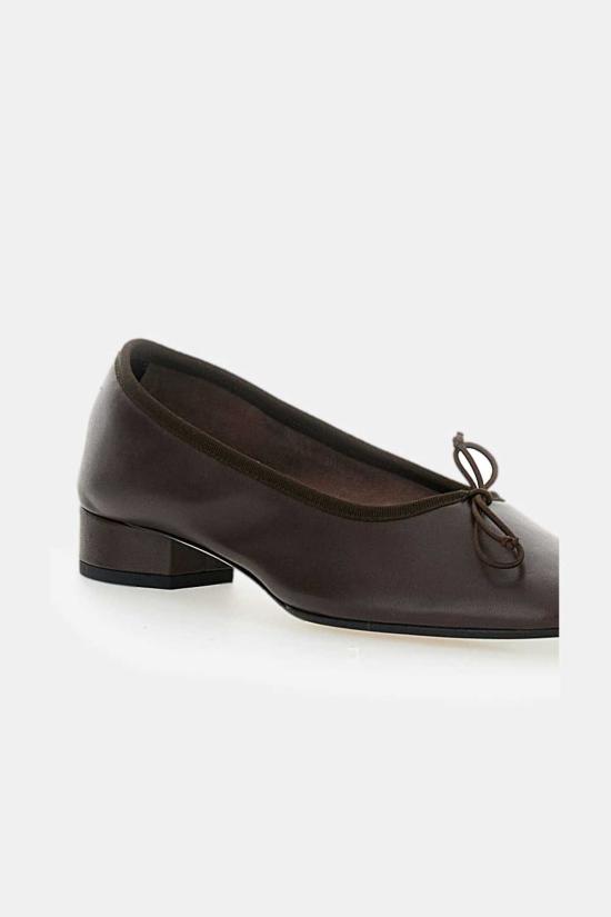  에이드 플랫 슈즈 Aeydē 블록 힐 발레리나 펌프스  브라운 - AEYDE