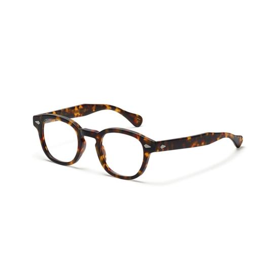  모스콧 안경 Or-Lem-O Lemtosh 원형 호피무늬 안경 (실버 액센트 포함) - MOSCOT