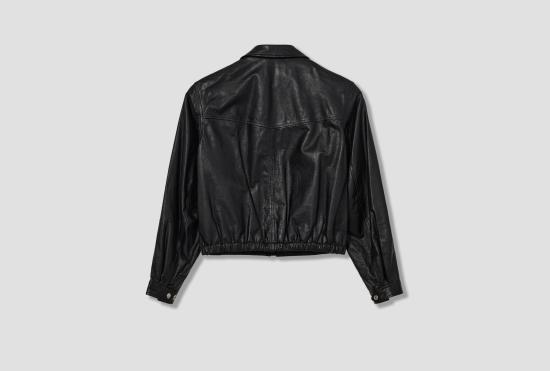 26SS 르메르 가죽 자켓 바이커 블루종 - 페이퍼 카우 가죽 OW1211 LL0175 블랙 - LEMAIRE