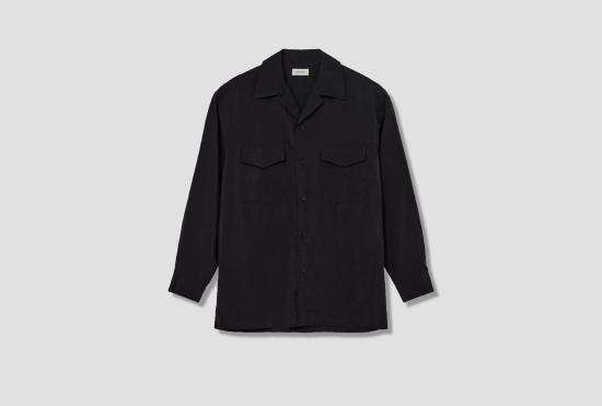 26SS 르메르 긴팔 셔츠 컨버터블 칼라  - 드라이 실크 SH1233 LF1308 블랙