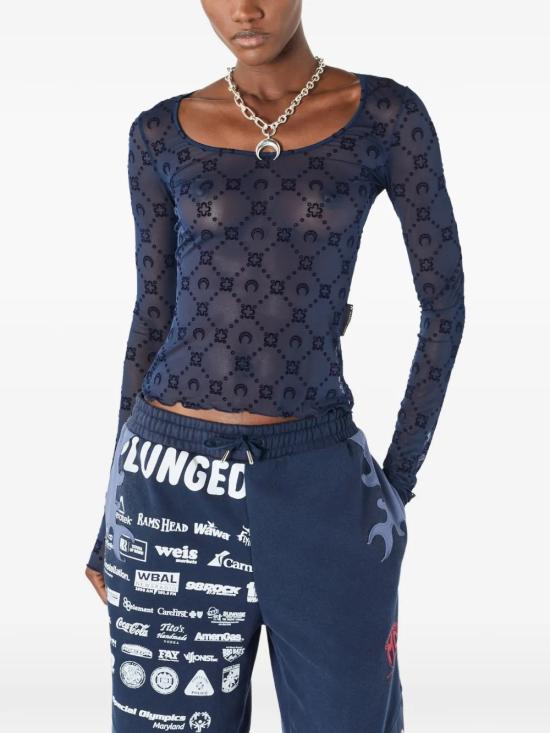 26SS 마린세르 긴팔 티셔츠 WTS018ACJER0005 BL90 Navy - MARINE SERRE