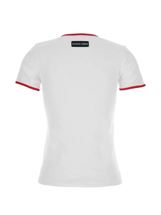 26SS 마린세르 반팔 티셔츠 UTT014ACJER0008 WH17 White red - MARINE SERRE
