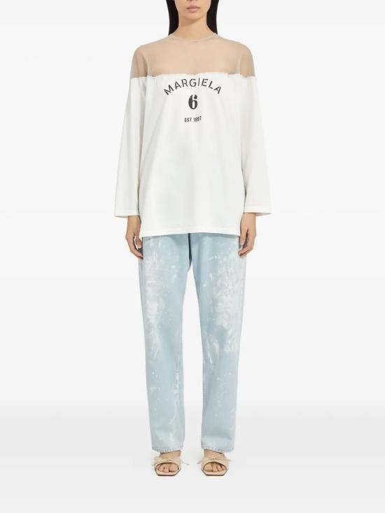 26SS MM6 메종마르지엘라 반팔 티셔츠 S62GD0213 M20108 101 White - MM6 MAISON MARGIELA