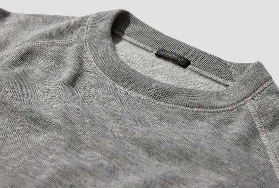26SS 코모리 긴팔 티셔츠 그레이 플리스 크루넥 탑 D01-05045 그레이 - COMOLI