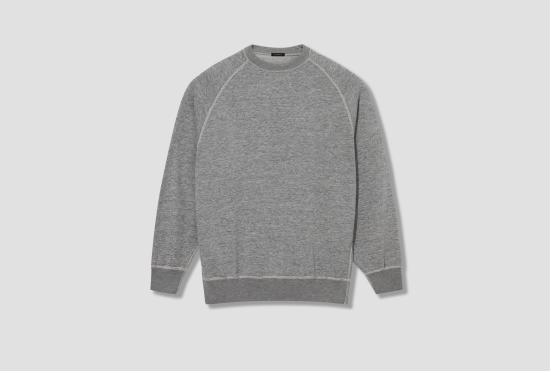 26SS 코모리 긴팔 티셔츠 그레이 플리스 크루넥 탑 D01-05045 그레이