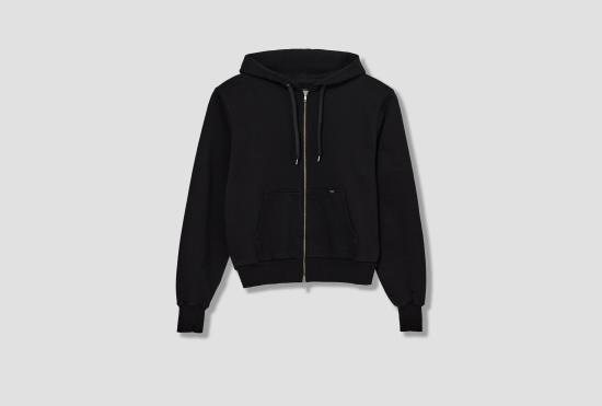 26SS 살롱 씨 룬드만 긴팔 티셔츠 후드티 - 유기농 면 CL408 블랙