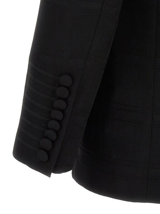  에트로 수트 자켓 체크 더블 브레스트 블레이저 블랙 - ETRO