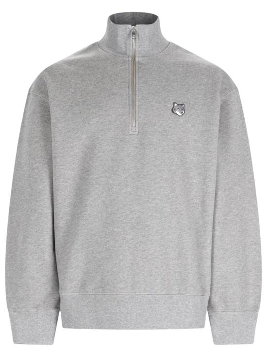 26SS 메종키츠네 폭스 헤드 컴포트 하프 집 스웨트셔츠 PM00305KM0341 H131 GREY