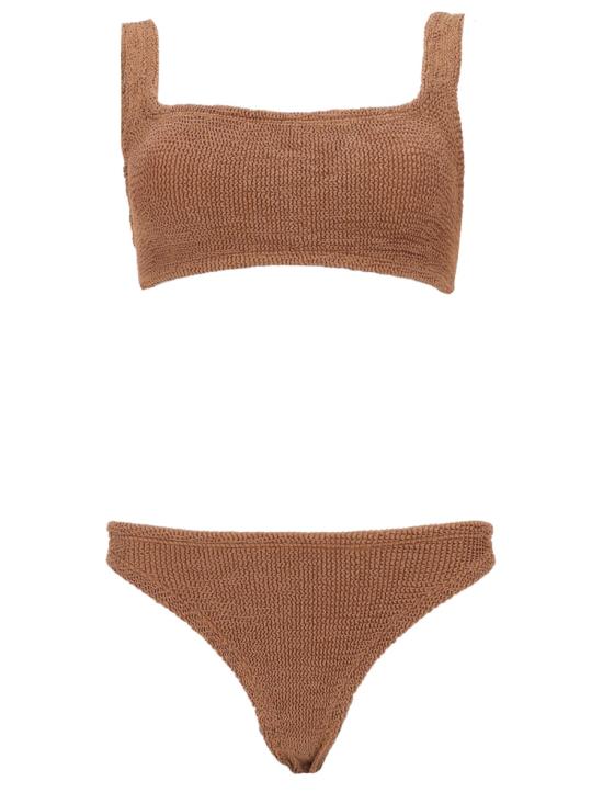 26SS 훈자 지 비치웨어 B XANDRA CR METALLICCOCOA BROWN