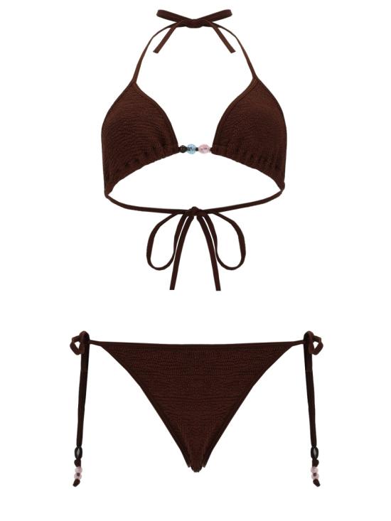 26SS 훈자 지 비키니 수영복 B GINA BDD METALLICCHOCOLATE BROWN