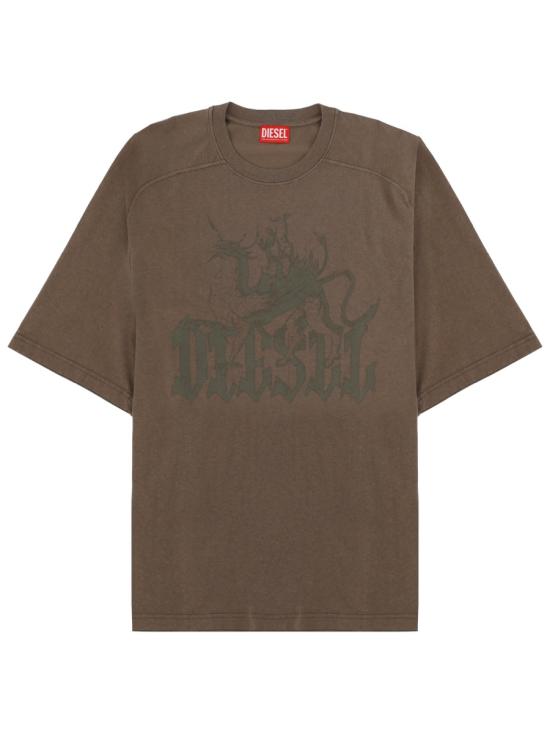 26SS 디젤 T-JUSSI 코튼 햄프 티셔츠 A22998 0WECP7ETA BROWN