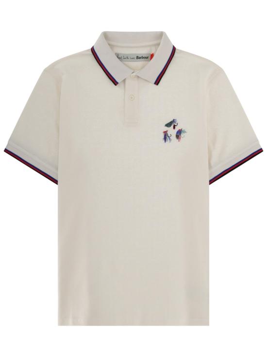 26FW 바버 X 폴스미스 폴로 티셔츠 MML1555 MMLWH32 WHITE