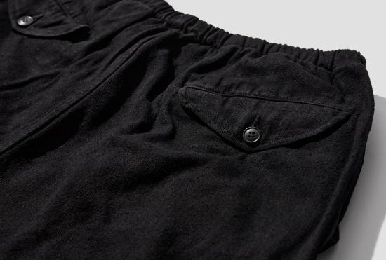 26SS 코모리 스트레이트 팬츠 실크 네프 드로스트링 팬츠 D01-03008 블랙 - COMOLI