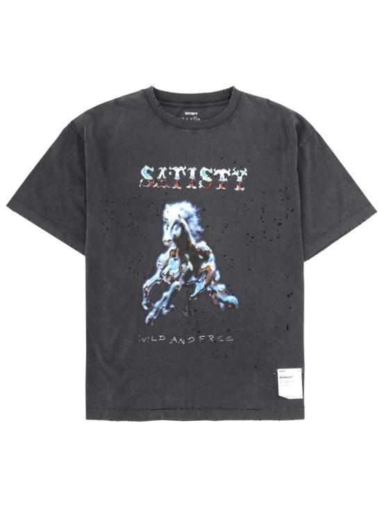 26SS 새티스파이 모스테크 티셔츠 11006 00A16 00A16 BLACK